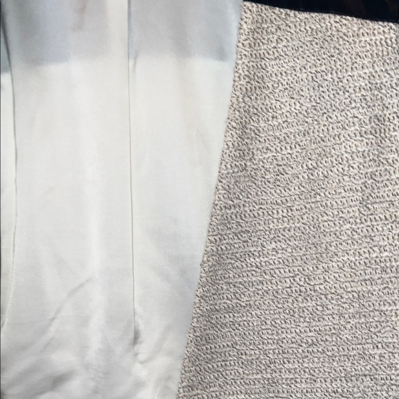 Alice & Olivia Elegant Women's Tweed Cream and Black Fine Leather Jacket, Size 6 - Picture 12 of 14